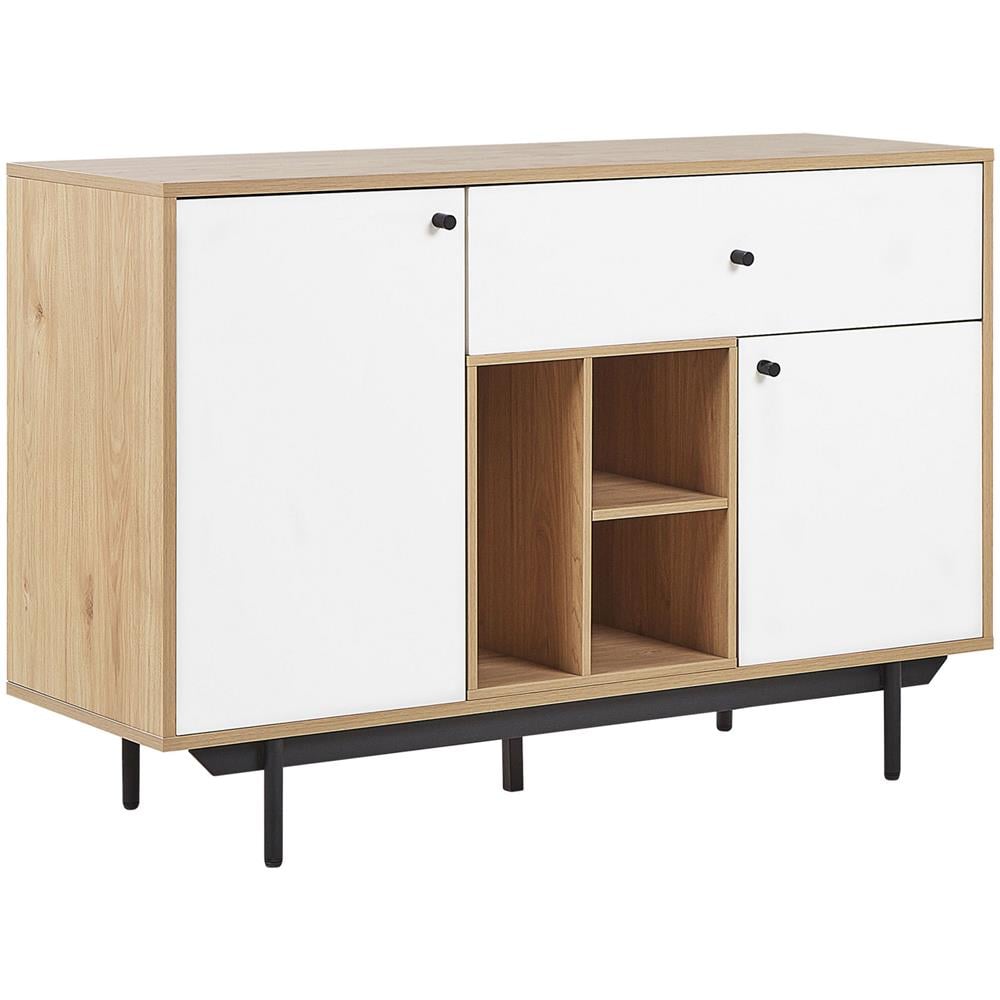 Credenza A 1 Cassetto Color Legno Chiaro E Bianco Itaca - Foto 1