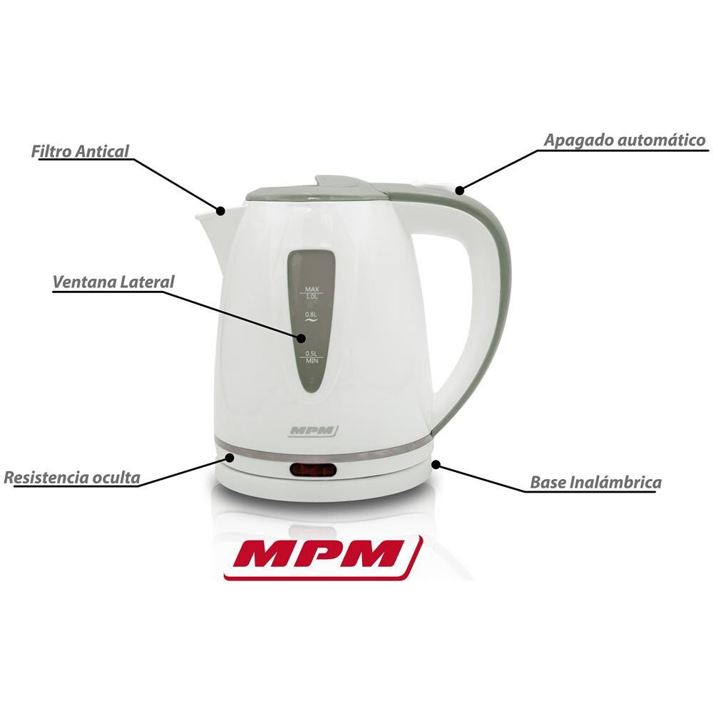 Mcz-64 Bollitore Elettrico, Capacità 1 L, Senza Fili, Spegnimento Automatico 1200w - Foto 7