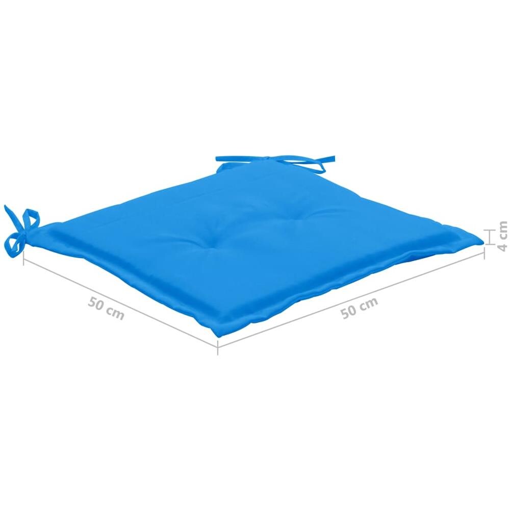 Cuscini Per Sedie Da Giardino 4 Pz Blu 50x50x4 Cm Tessuto - Foto 10