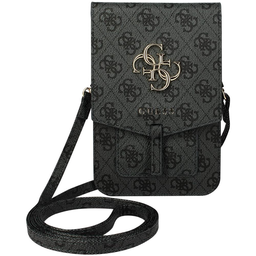 Pochette Per Smartphone, Tracolla Portatessere Stampa Guess 4 G E Logo, Grigia - Foto 1