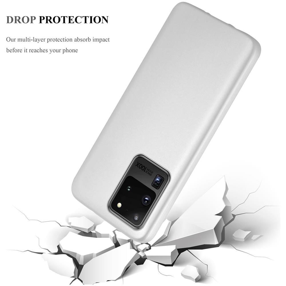 Custodia Compatibile Con Samsung Galaxy S20 Ultra In Argento Metallico - Coperchio Protettivo In Silicone Tpu Flessibile - Foto 7