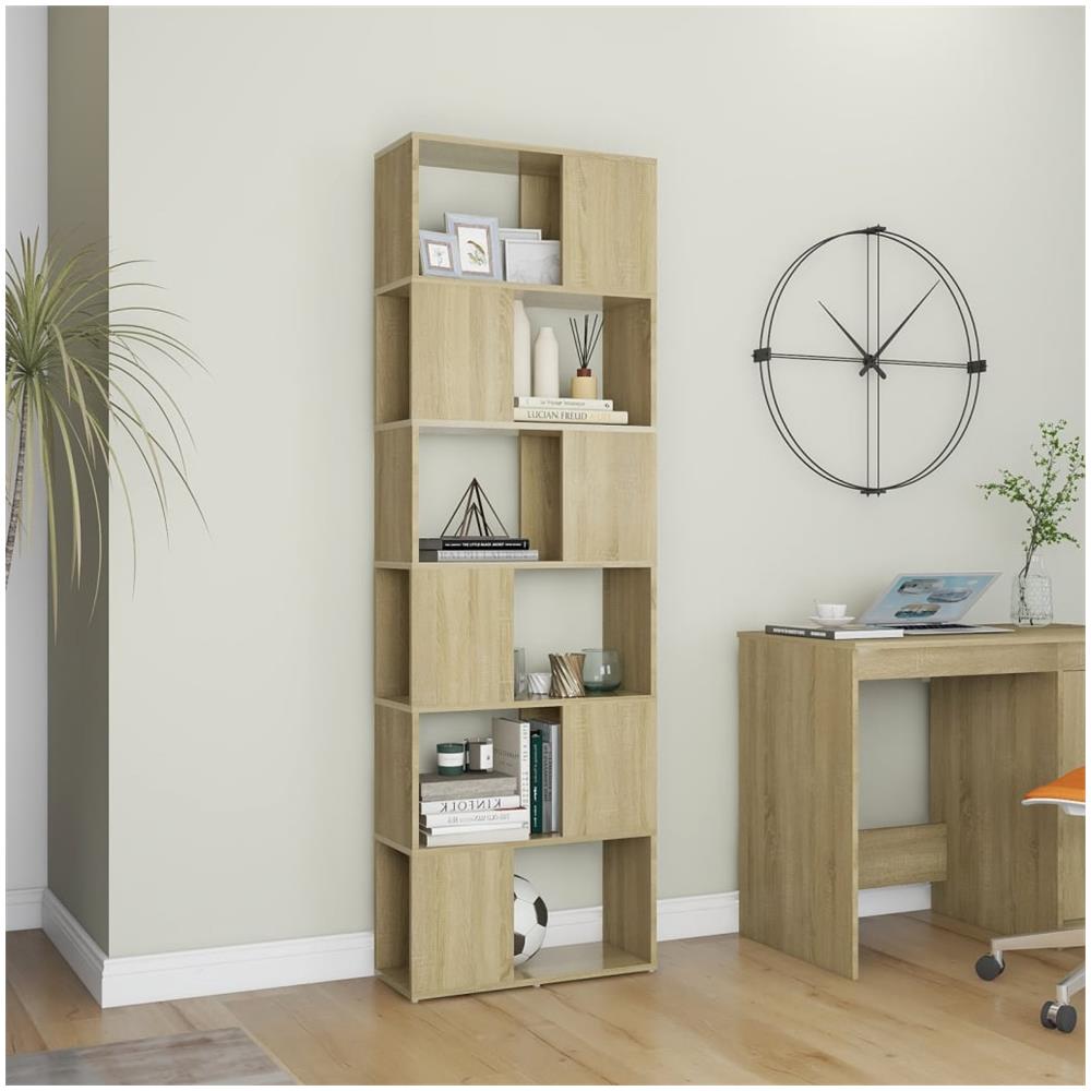 Libreria / divisorio Rovere Sonoma 60x24x186 Cm In Truciolato - Foto 3