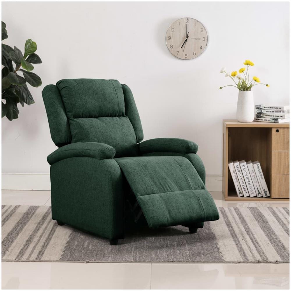Poltrona Reclinabile Verde Scuro In Tessuto - Foto 1