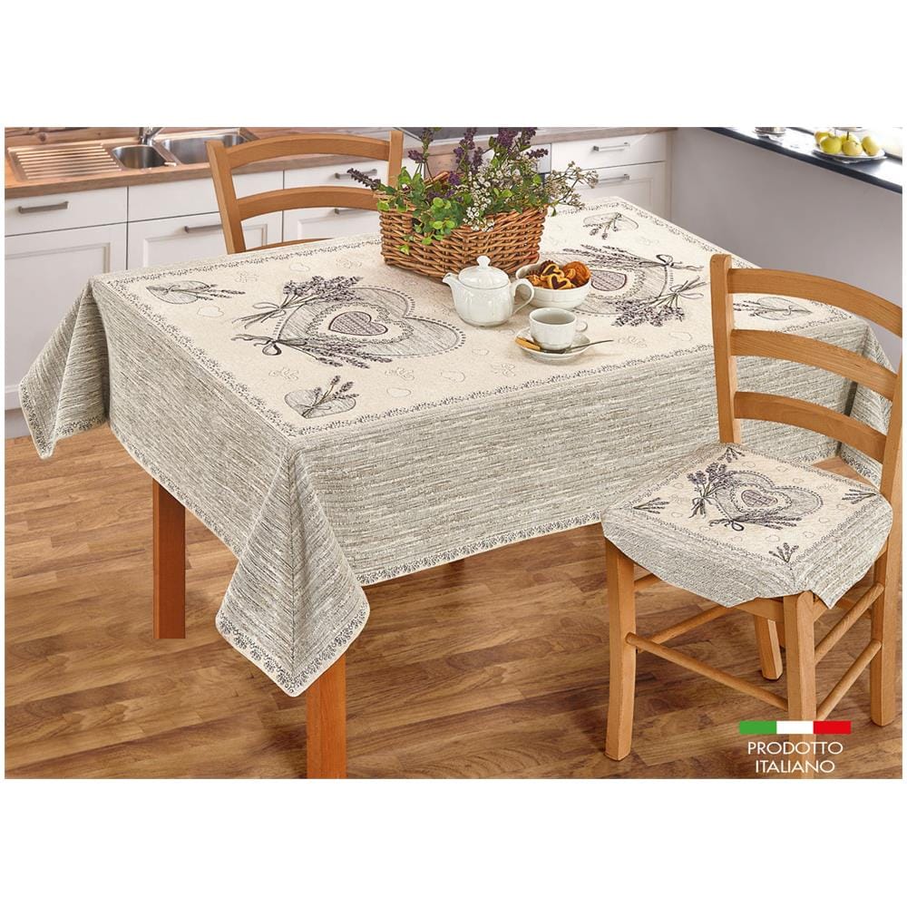 Tovaglia Copritavolo Centrino Runner Tavola Fantasia Floreale Lavanda Made Italy 140x180 Lavanda - Foto 1