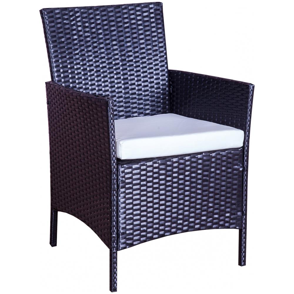 Salotto Da Giardino 4 Posti In Resina Intrecciata Bianco/nero Mykonos - Foto 2