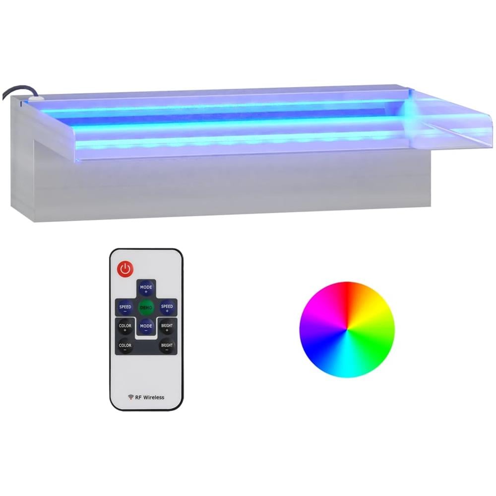 Sfioratore A Cascata Con Led Rgb Acciaio Inox 30 Cm - Foto 2