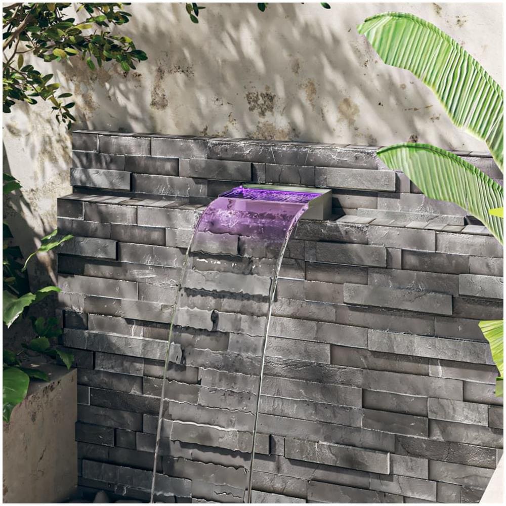 Sfioratore A Cascata Con Led Rgb Acciaio Inox 30 Cm - Foto 1