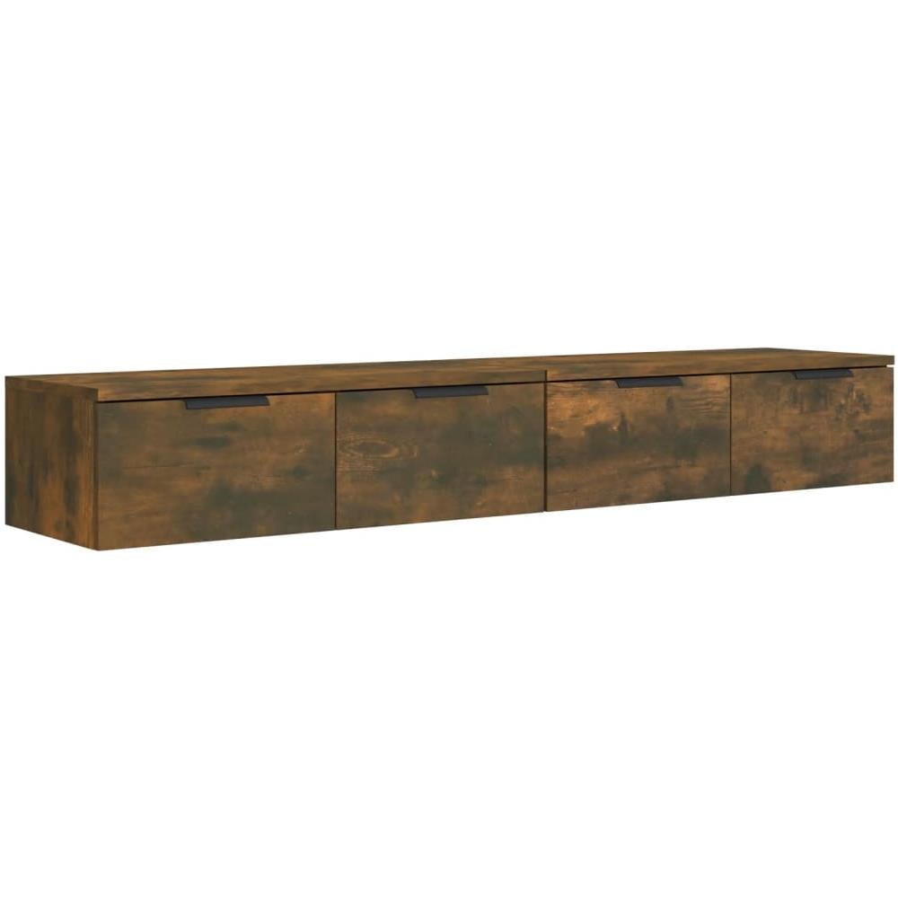 Mobili Pensili 2 pz Rovere Fumo 68x30x20 cm Legno Multistrato - Foto 2