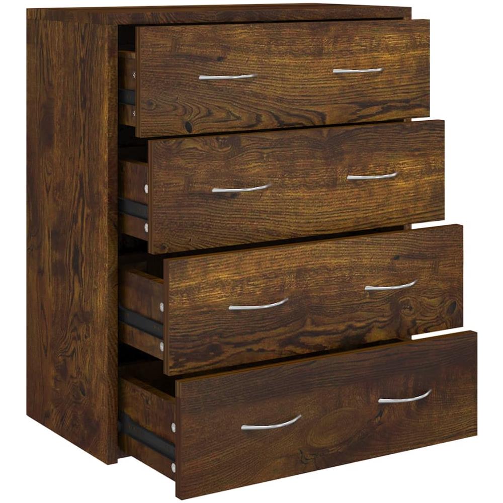 Credenza Con 4 Cassetti 60x30,5x71 Cm Rovere Fumo - Foto 2
