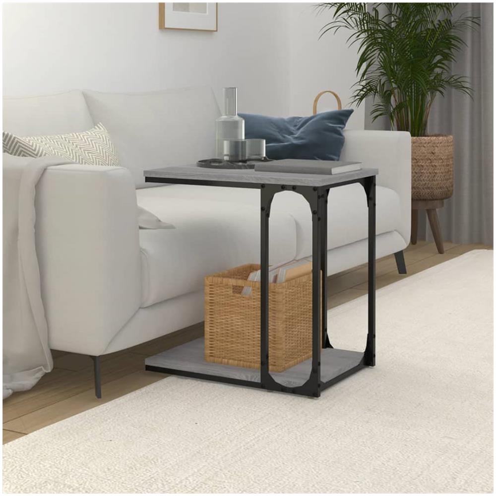 Tavolino Grigio Sonoma 50x35x52 Cm In Legno Multistrato - Foto 4