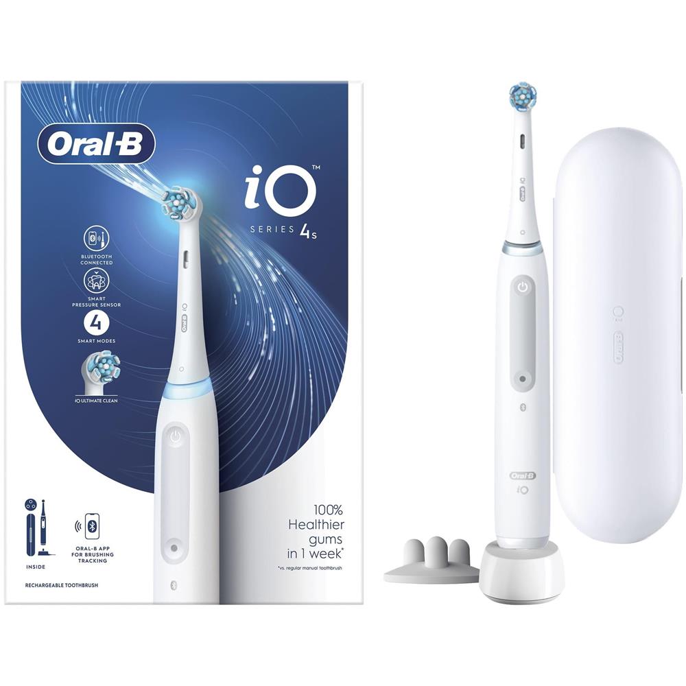 Spazzolino Elettrico Oral-B iO 4S con Bluettoh Indicatori LED Colore Bianco - Foto 2