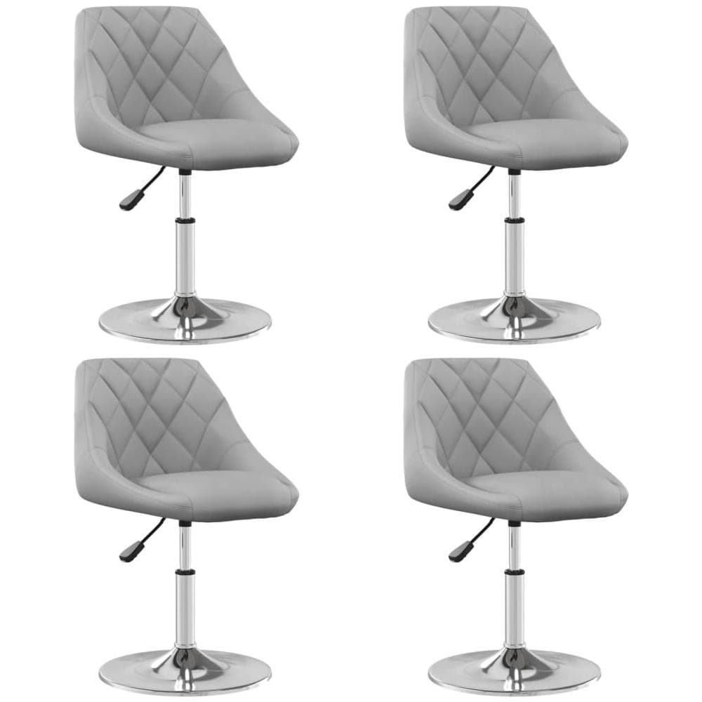 Sedie Da Pranzo Girevoli 4 Pz Grigio Chiaro In Velluto - Foto 1