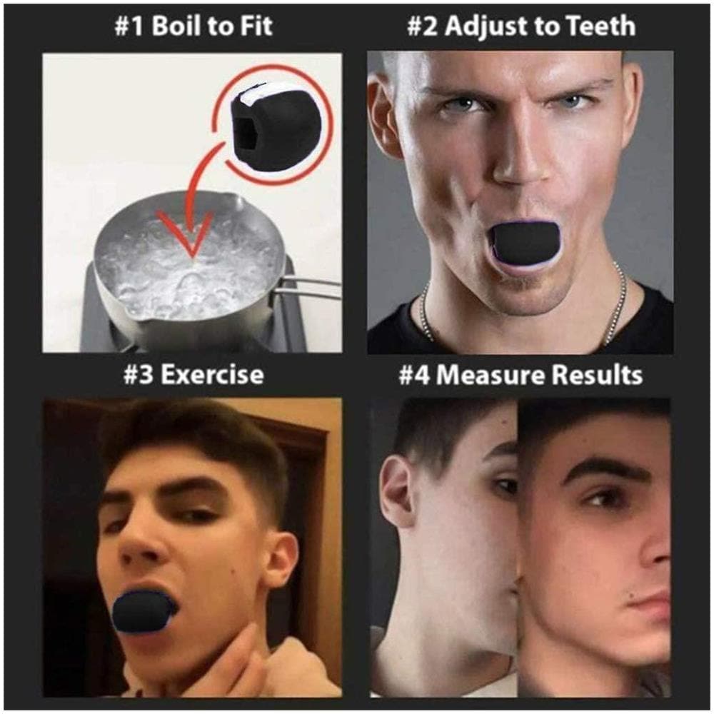 Jawline Trainer Per Mandibola In Silicone Nero - Foto 6