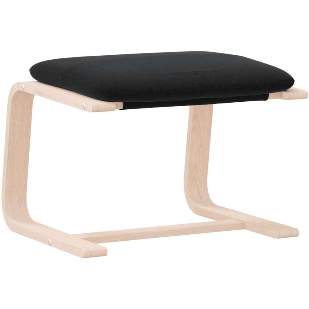 Poggiapiedi Nero 51x41x40 Cm In Tessuto - Foto 2