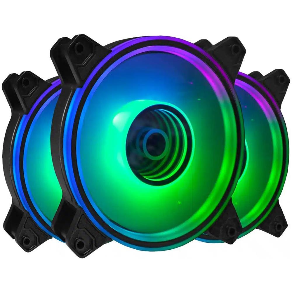 Ventola PC ARGB PWM 120 Mm - Set Di 3 Ventole Inverse Con Cuscinetto Magnetico - Foto 2