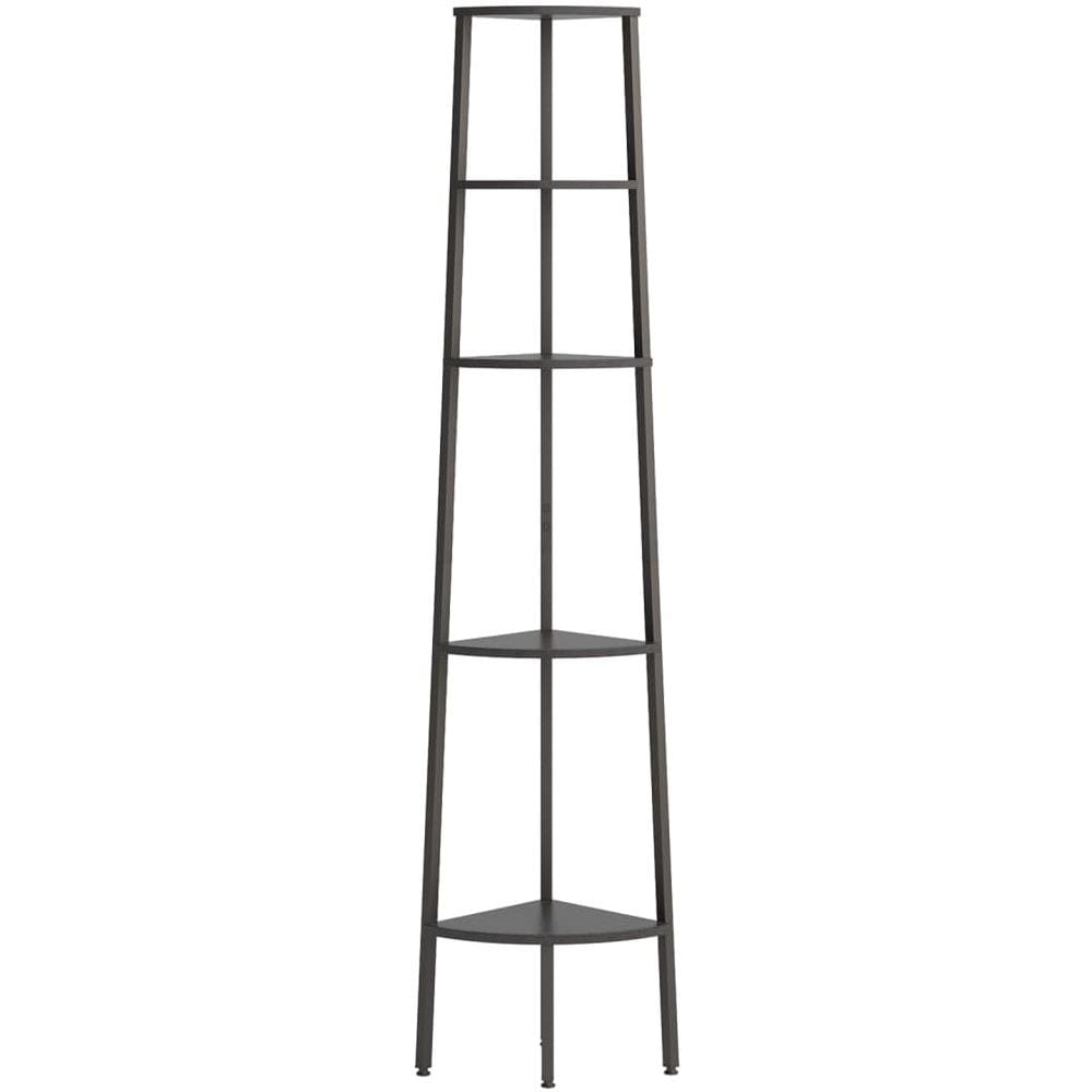 Scaffale Angolare A 5 Livelli Nero 45,5x31,5x180 Cm - Foto 3