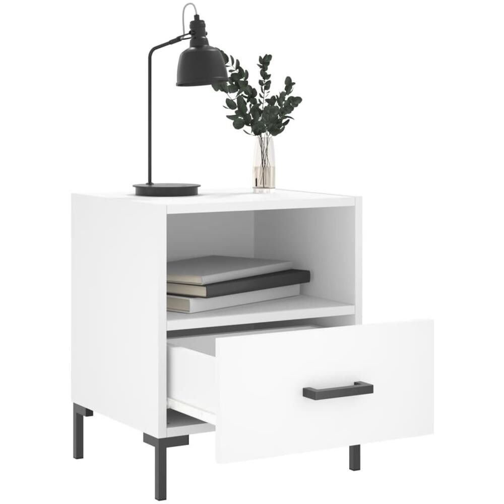 Comodini 2 Pz Bianchi 40x35x47,5 Cm In Legno Multistrato - Foto 3