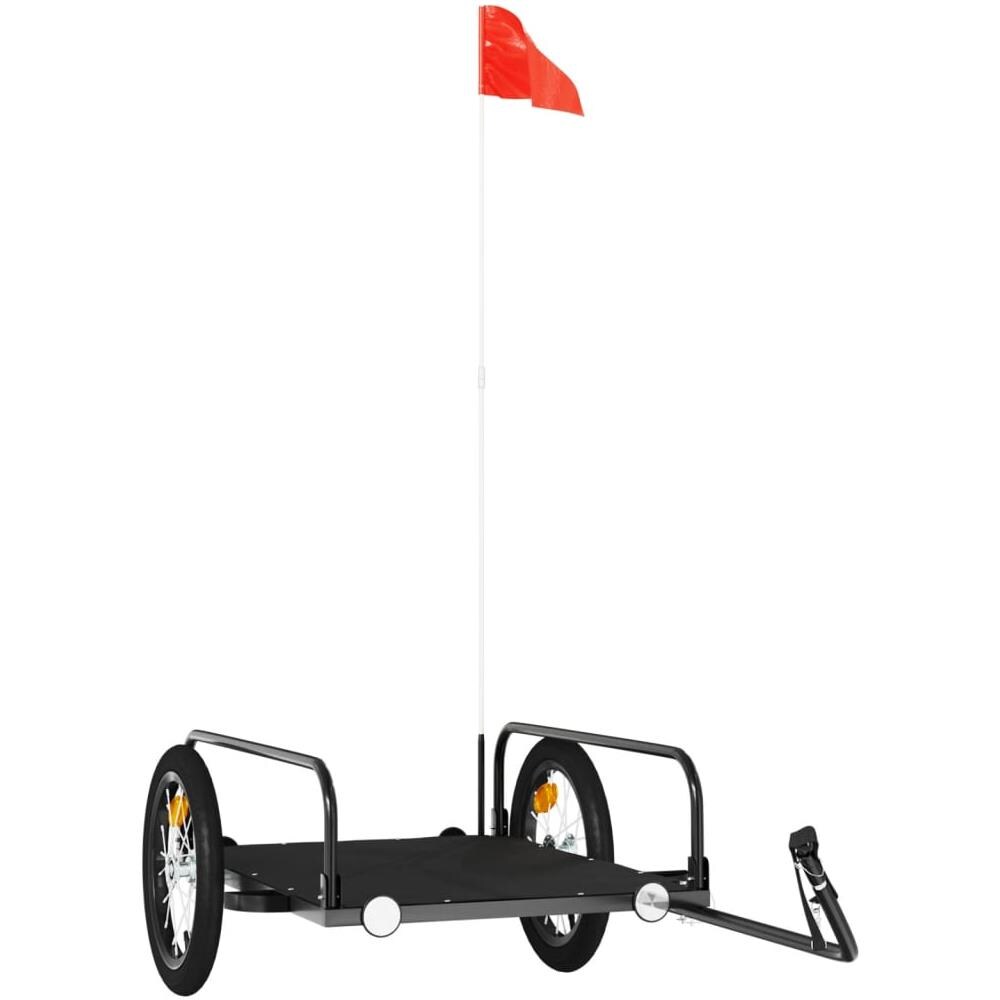 Rimorchio Da Bici Da Carico Nero 126x63x34 Cm In Ferro - Foto 2