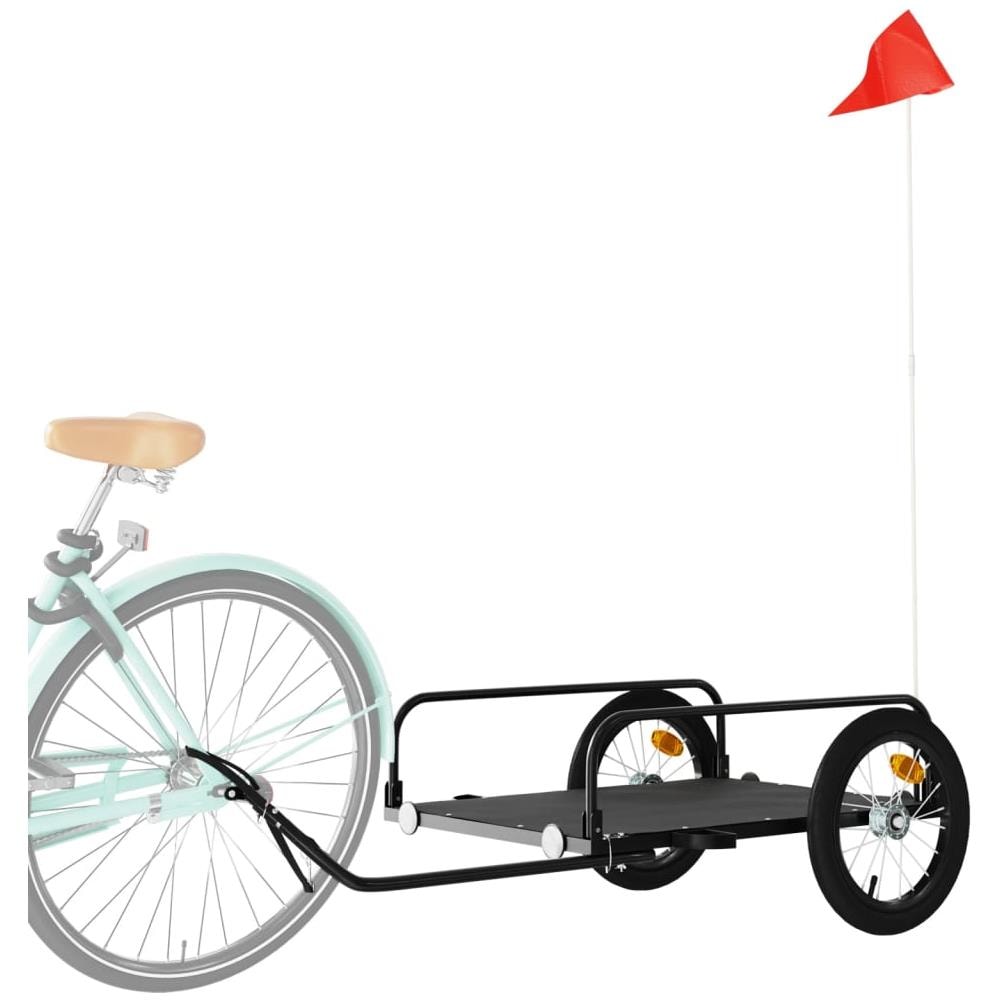 Rimorchio Da Bici Da Carico Nero 126x63x34 Cm In Ferro - Foto 3