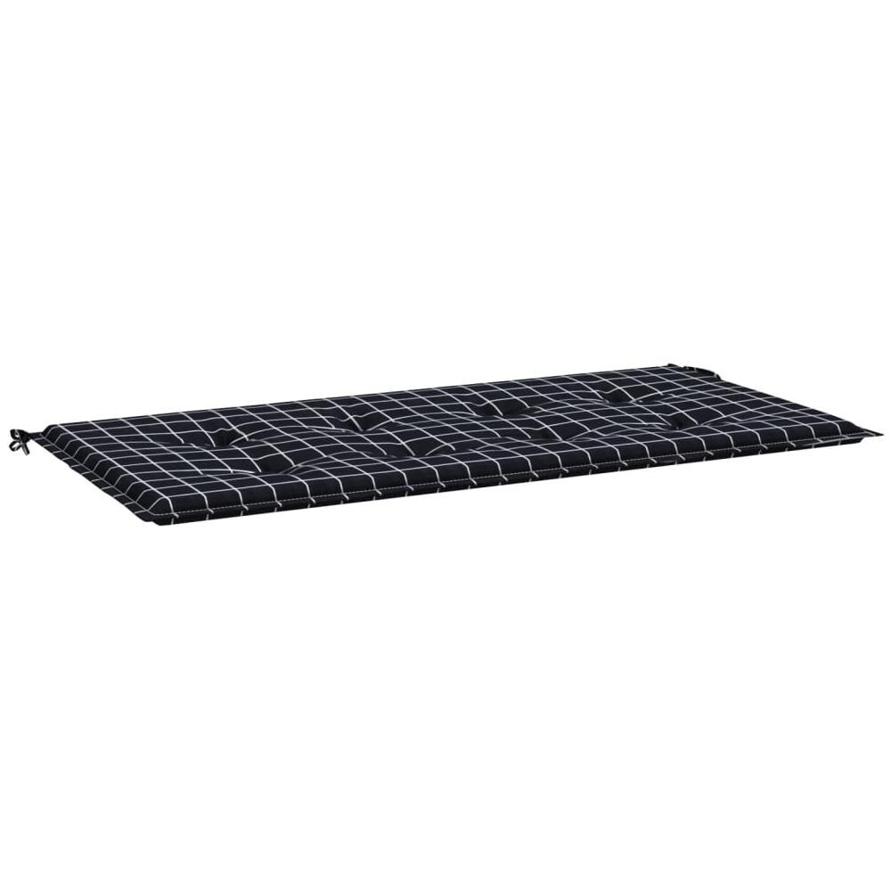 Cuscino Panca Giardino A Quadri Nero 120x50x3cm Tessuto Oxford - Foto 2