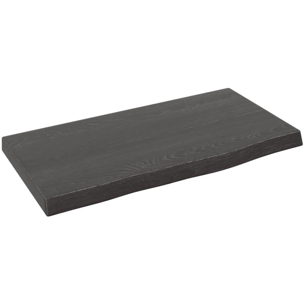 Ripiano Muro Marrone Scuro 40x20x2 cm Massello Rovere Trattato - Foto 1