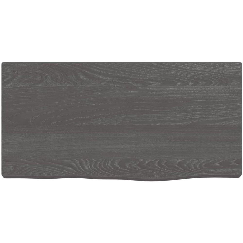 Ripiano Muro Marrone Scuro 40x20x2 cm Massello Rovere Trattato - Foto 2