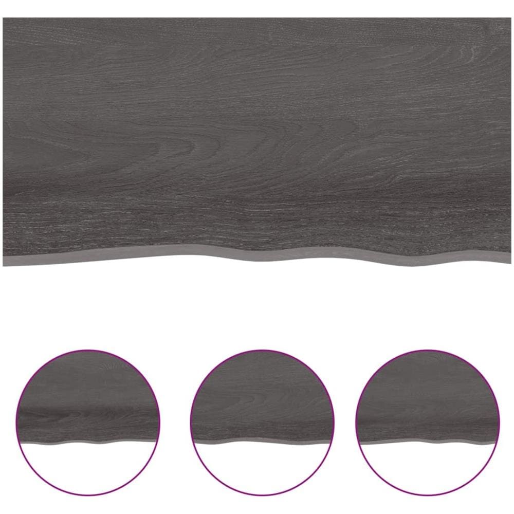 Ripiano Muro Marrone Scuro 40x20x2 cm Massello Rovere Trattato - Foto 3