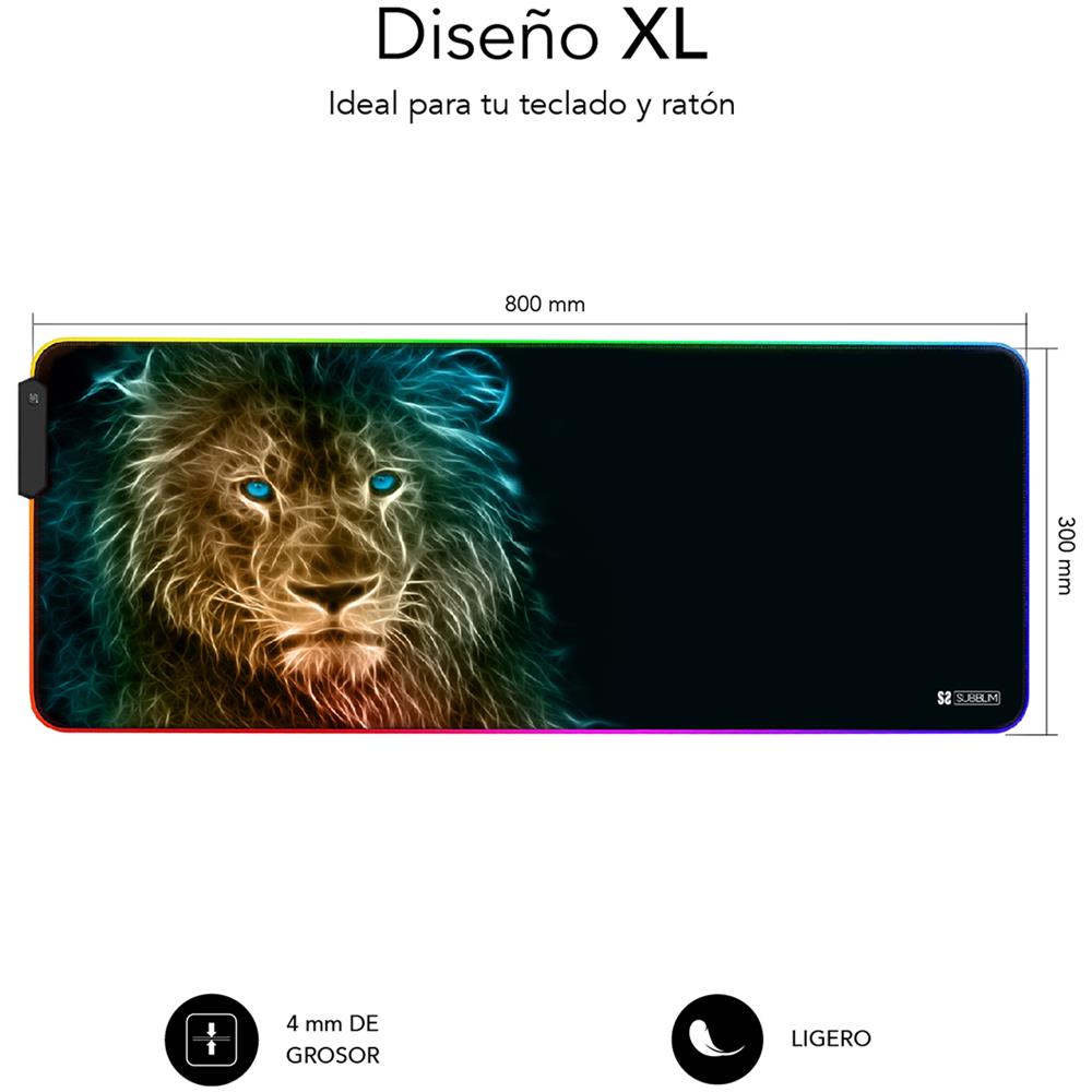 SUBMP-02RGB10 tappetino per mouse Tappetino per mouse per gioco da computer Nero, Multicolore - Foto 3