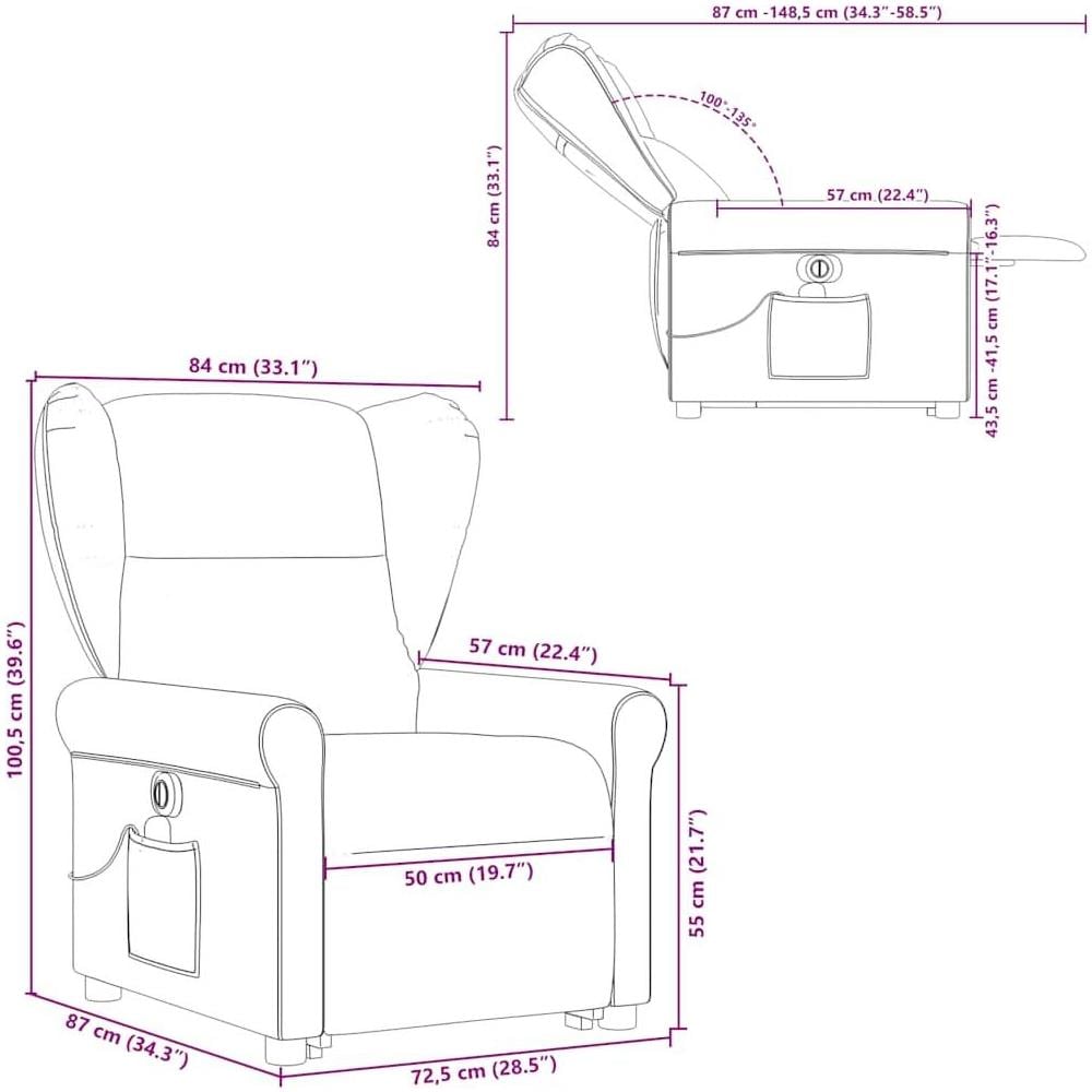 Poltrona Alzapersona Massaggi Elettrica Grigio Nuvola Tessuto - Foto 10