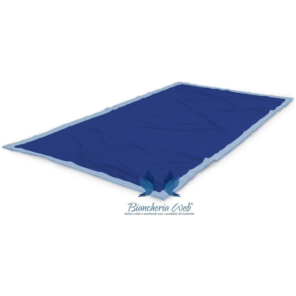 Telo Mare Spiaggia Piscina In Microfibra Tinta Unita Modello Honduras Telo Mare Blu-azzurro - Foto 1