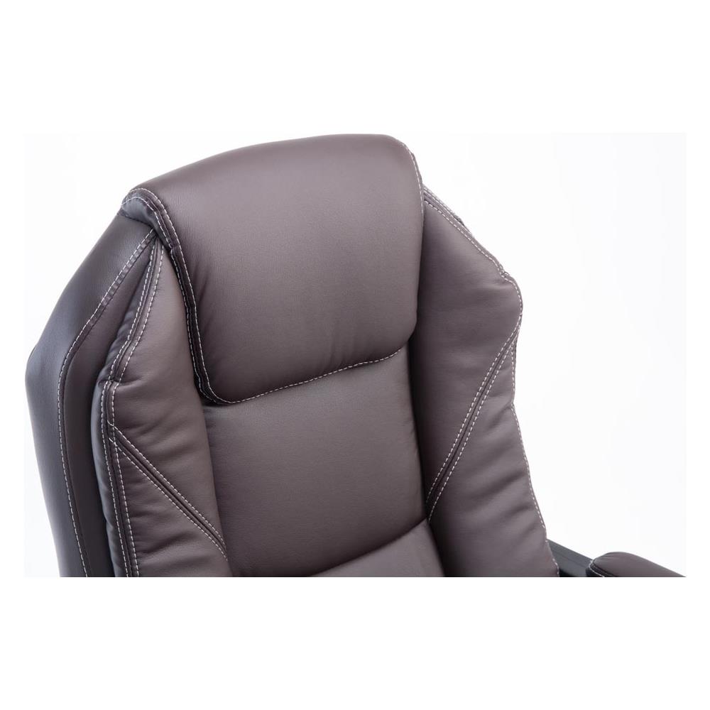 Poltrona Presidenziale Relax Castle in Similpelle- Sedia Ergonomica Imbottita con Poggiapiedi Estraibile I Poltrona Pc Regolabile e Reclinabile, Carico Max 130kg Marrone - Foto 5
