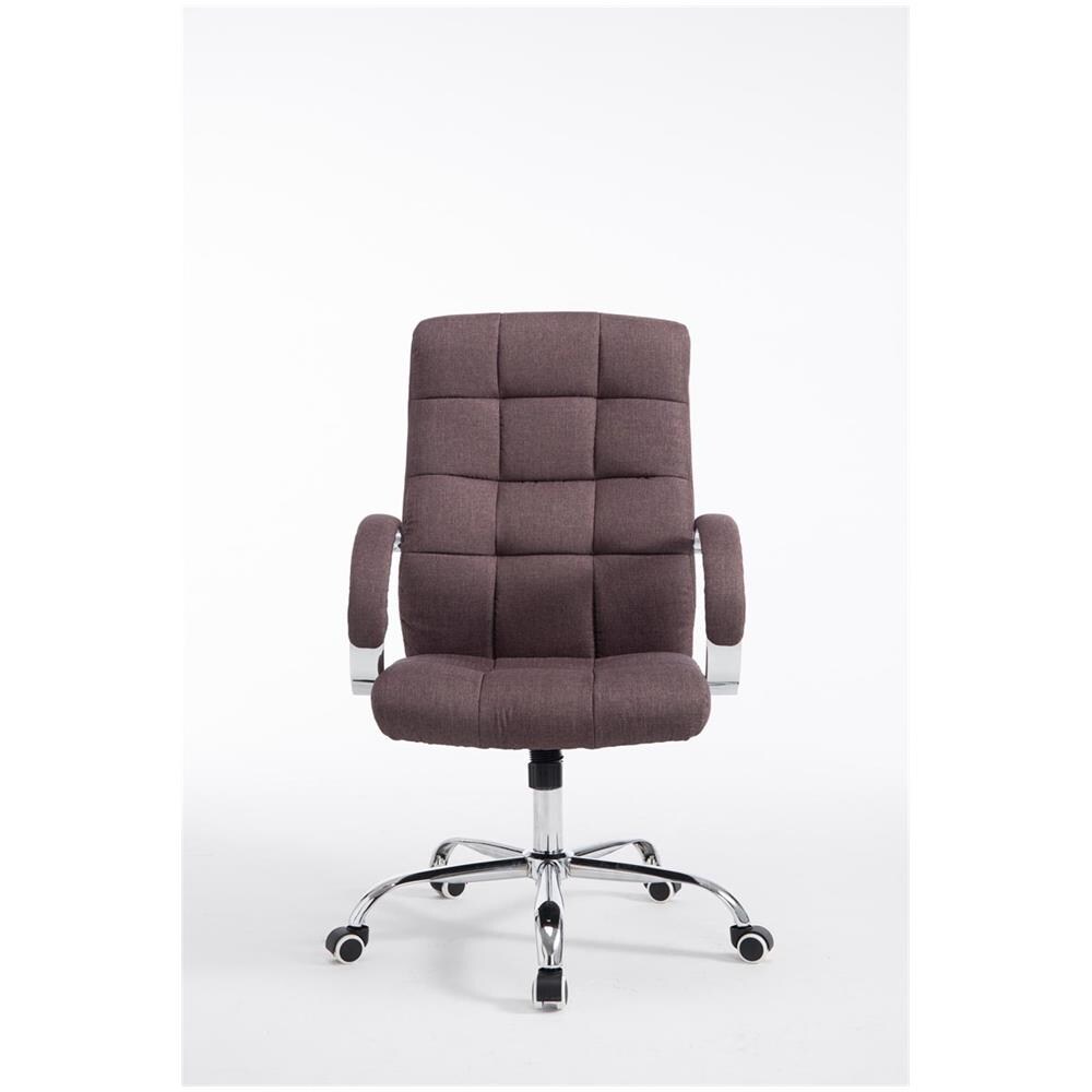 Sedia Ufficio Mikos in Tessuto E Metallo Cromato I Sedia Presidenziale Regolabile con Carico Max 120 kg I Sedia Poltrona Studio Imbottita Marrone - Foto 2