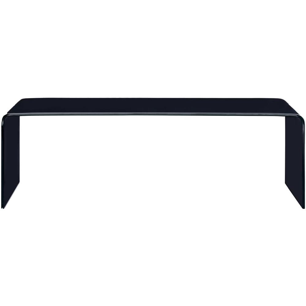 Tavolino Da Caffè Nero 98x45x31 Cm In Vetro Temperato - Foto 2