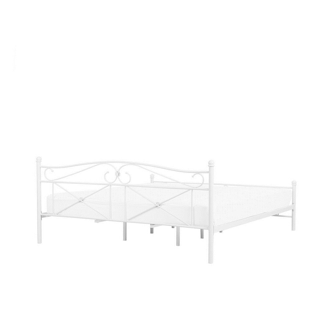 Letto Matrimoniale In Metallo Bianco 140 X 200 Cm Rodez - Foto 2