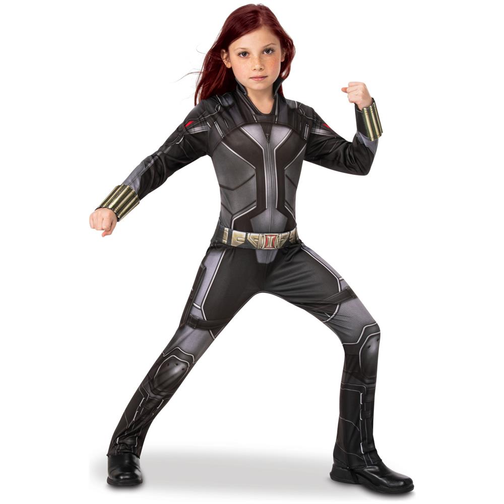 Costume Tuta Black Widow Per Bambina - Taglia: 5 A 7 Anni - Foto 1