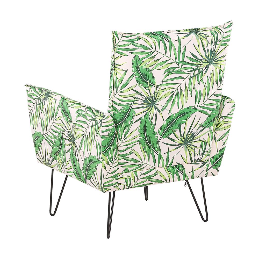 Poltrona A Motivo Floreale Bianco E Verde Ribe - Foto 2