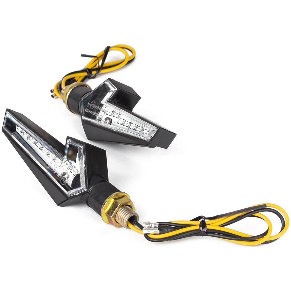 Design Direzione Moto Indicatori Frecce Segnalatori 12v A-pro Universali Nero - Foto 3