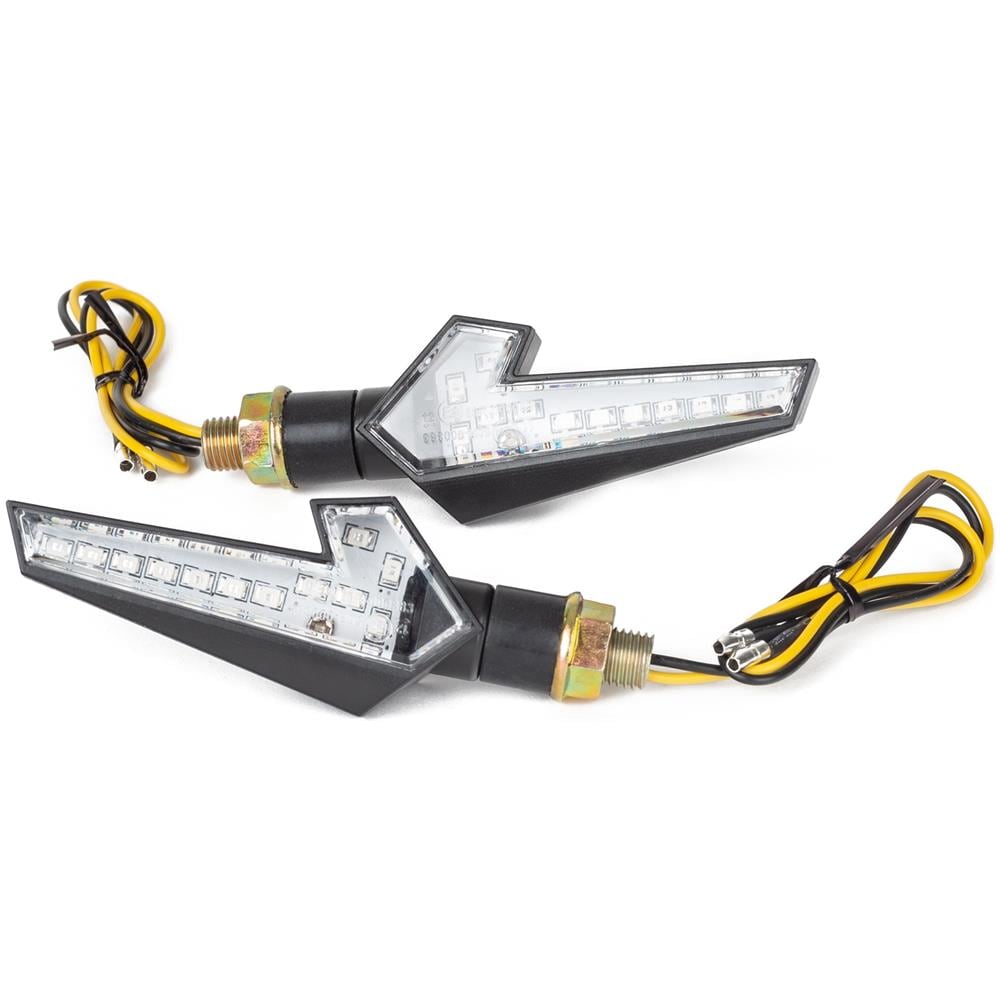 Design Direzione Moto Indicatori Frecce Segnalatori 12v A-pro Universali Nero - Foto 1
