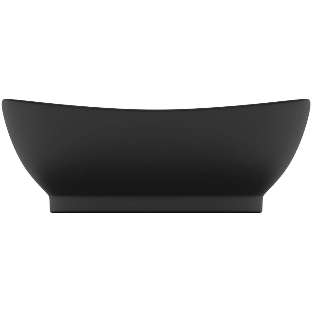 Lavandino con Troppopieno Ovale Nero Opaco 58,5x39cm Ceramica - Foto 2
