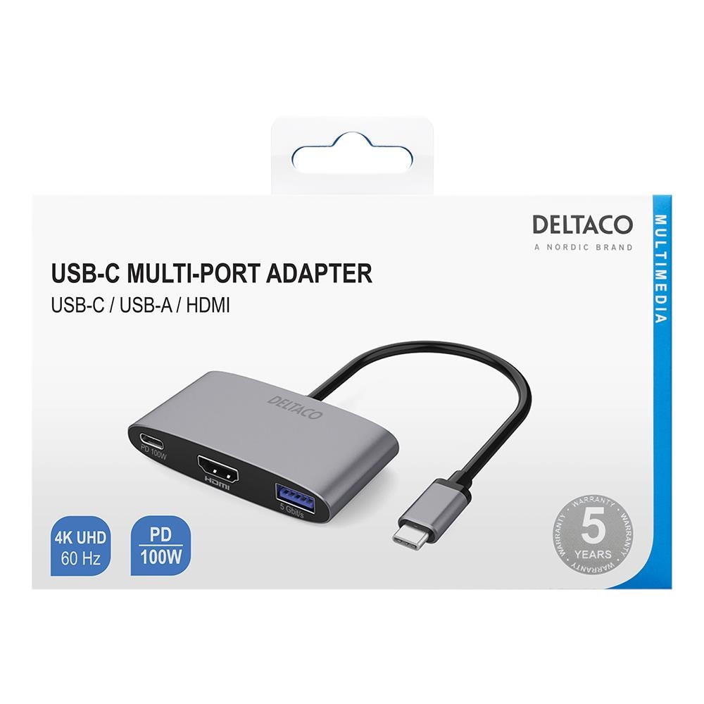 Adattatore Da Usb-c A Hdmi / Usb A, 4k 60hz, Usb-c Pd 3.0 100w, Bianco - Foto 6