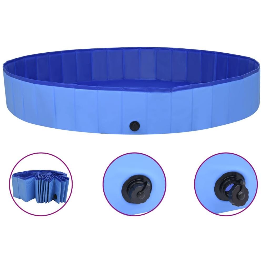 Piscina per Cani Pieghevole Blu 200x30 cm in PVC - Foto 1