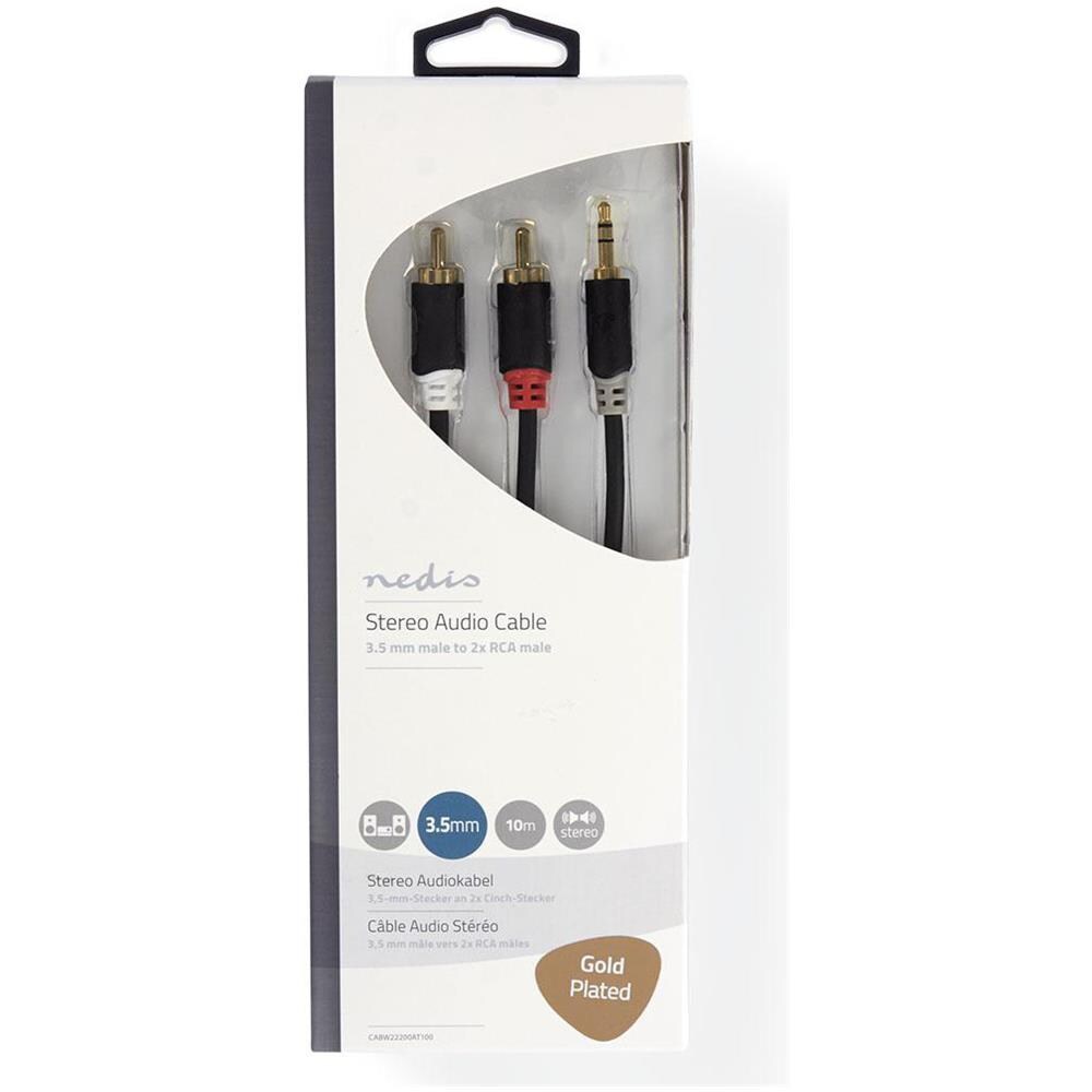 CABW22200AT100 cavo audio 10 m 3.5mm 2 x RCA Antracite - Foto 3