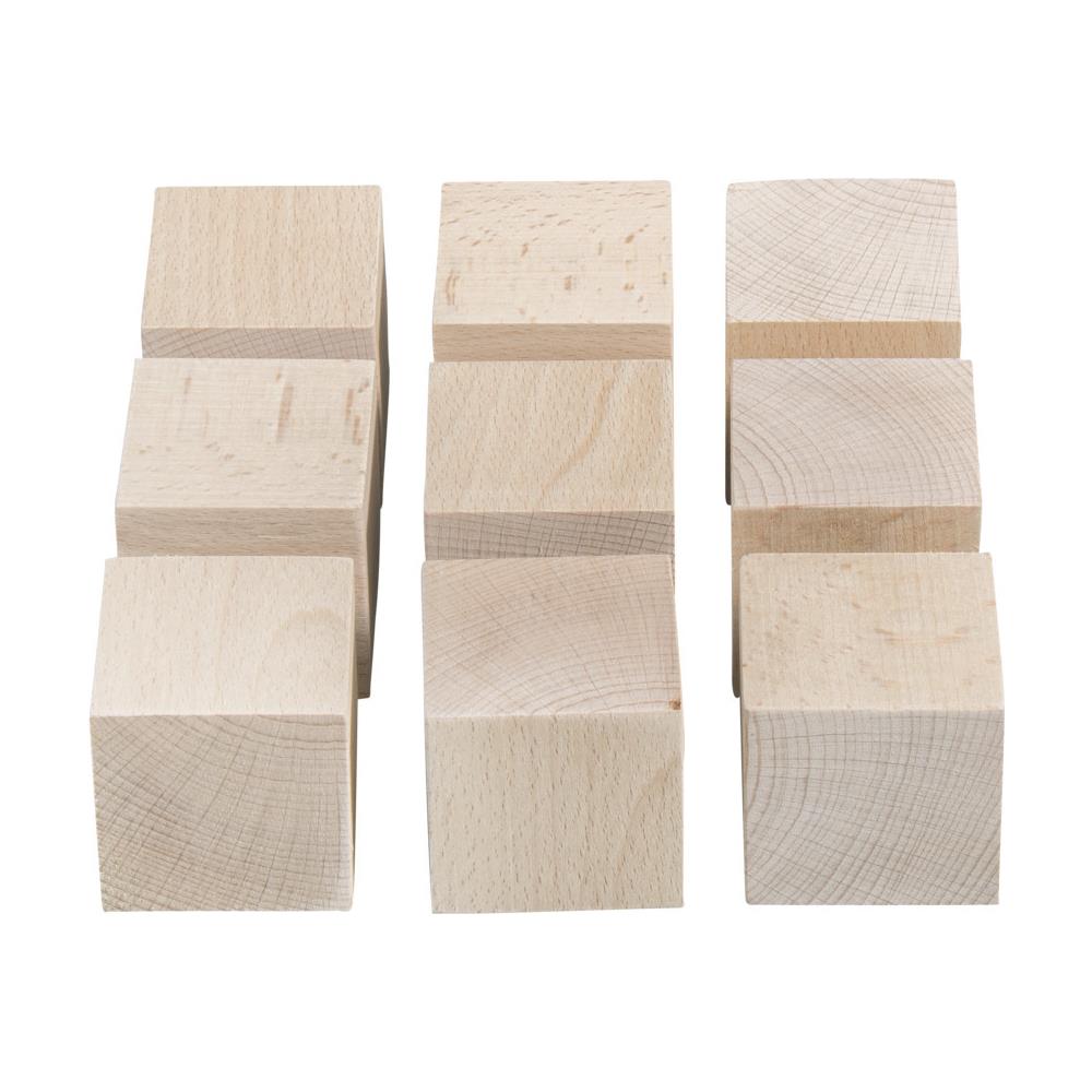 9 Cubi In Legno Da Personalizzare 4,5 X 4,5 Cm - Foto 1