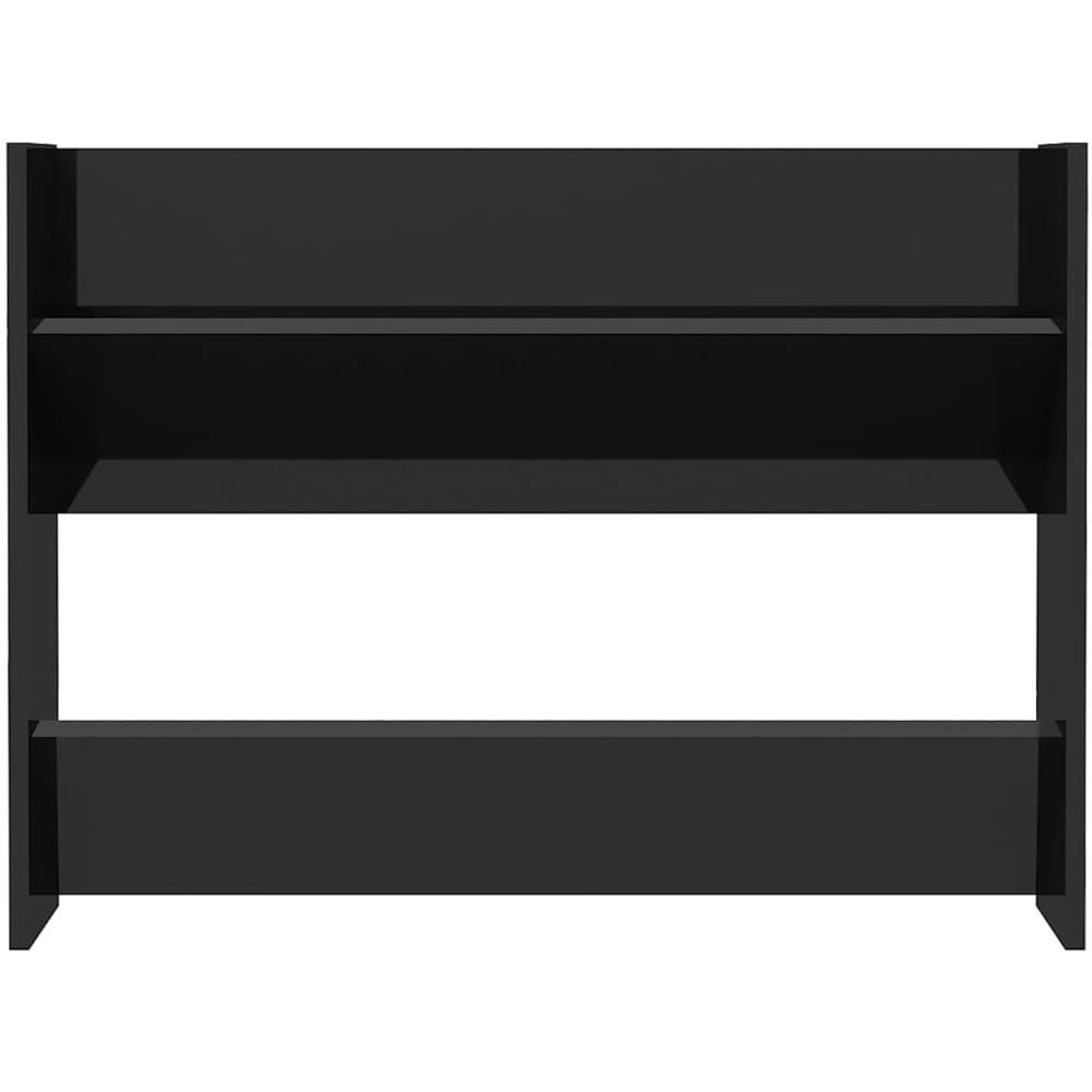 Scarpiera a Muro Nero Lucido 80x18x60 cm in Legno Multistrato - Foto 2