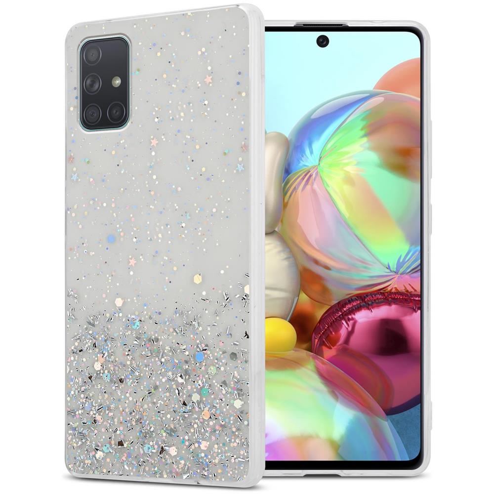 Custodia Compatibile Con Samsung Galaxy A71 4g In Trasparente Con Glitter - Coperchio Protettivo In Silicone Tpu Flessibile Con Glitter Scintillanti - Foto 1