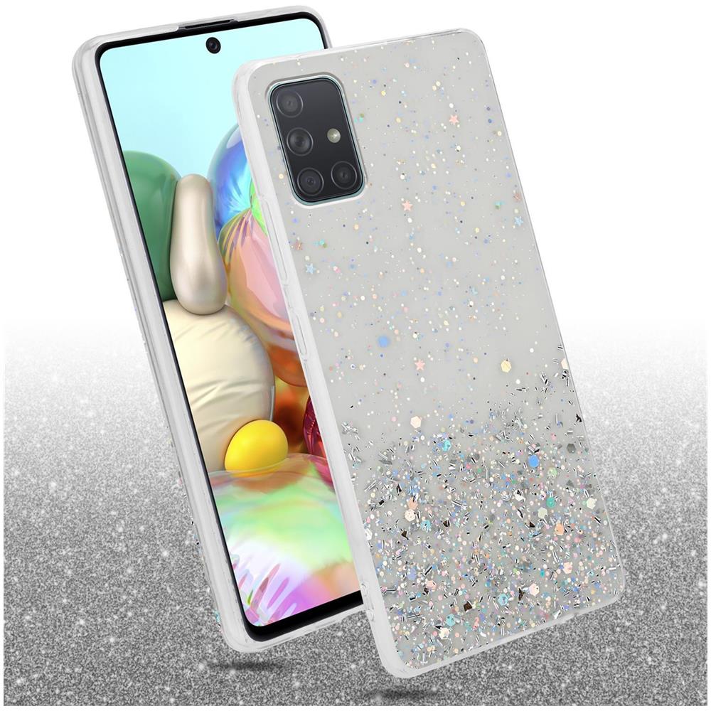 Custodia Compatibile Con Samsung Galaxy A71 4g In Trasparente Con Glitter - Coperchio Protettivo In Silicone Tpu Flessibile Con Glitter Scintillanti - Foto 2