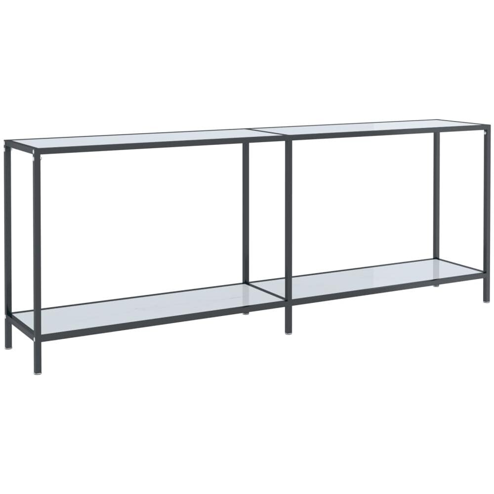 Tavolo Consolle Bianco 200x35x75,5 Cm In Vetro Temperato - Foto 2