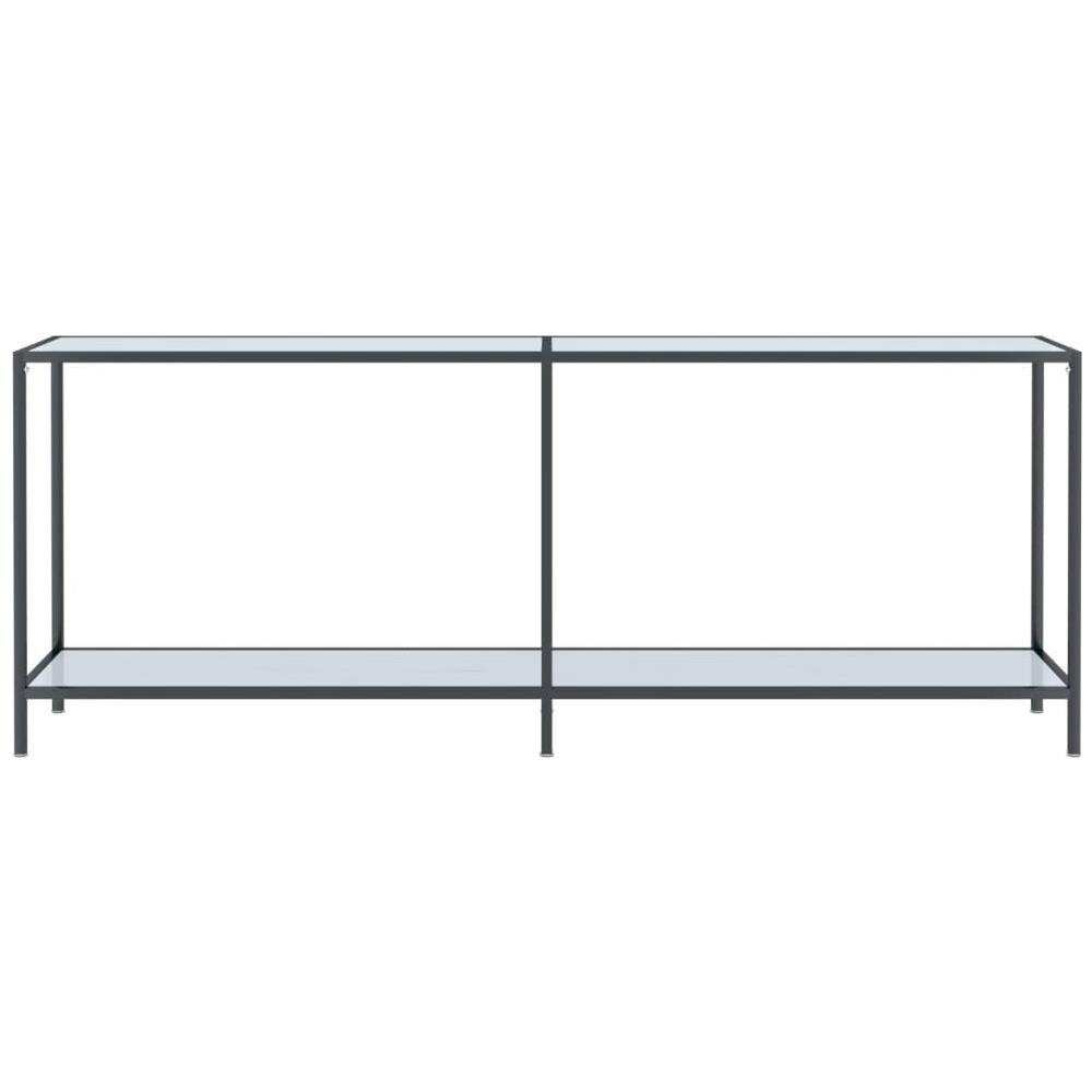 Tavolo Consolle Bianco 200x35x75,5 Cm In Vetro Temperato - Foto 3