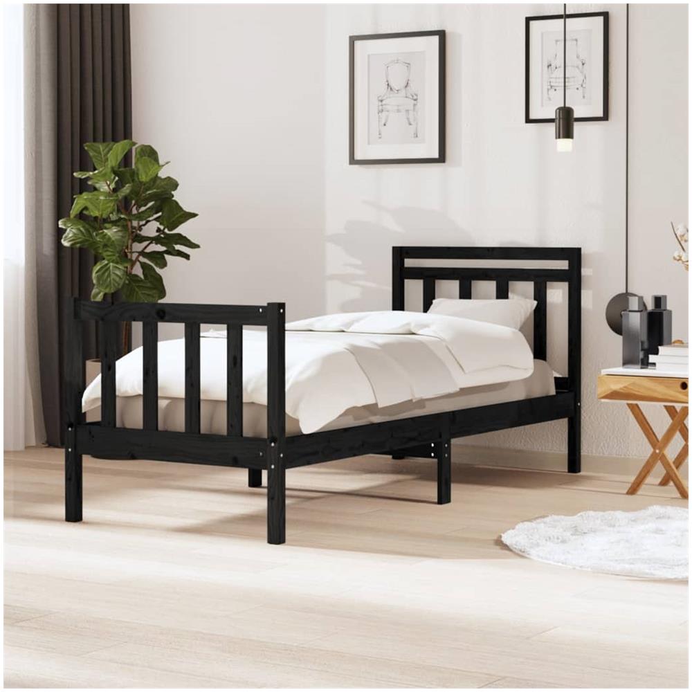 Giroletto Nero 75x190 cm Small Single in Legno Massello - Foto 1