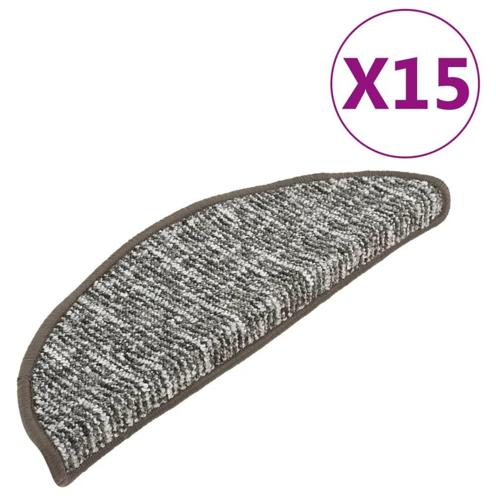 Tappetini per Scale 15 pz Antracite 65x21x4 cm - Foto 1